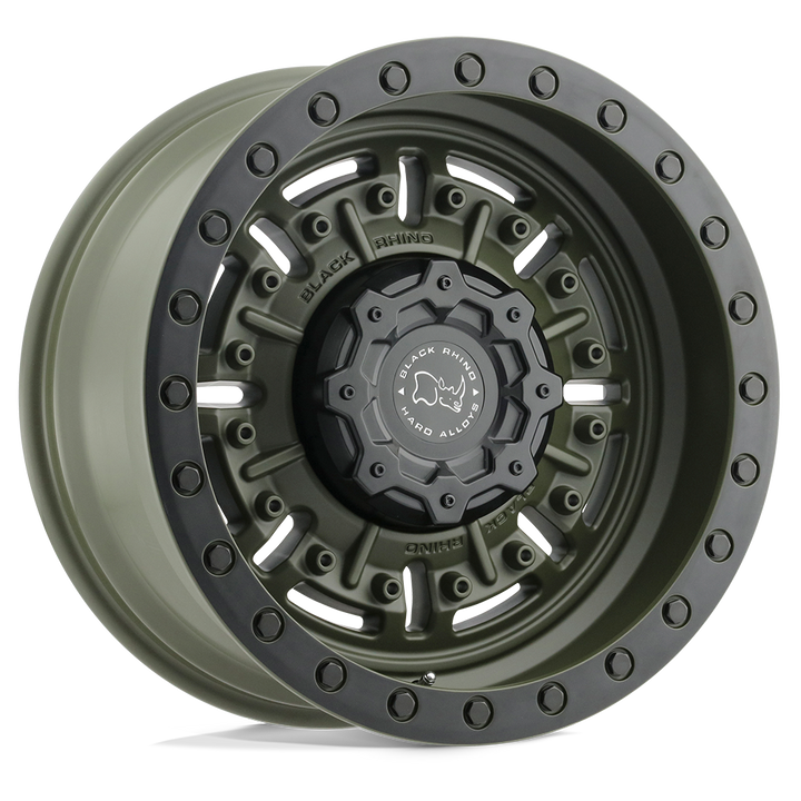 Black Rhino Hard Alloys | ABRAMS | Olive Drab Green | 17X8.5 | 6X139.7 | 0mm/4.75" | 1785ABR006140N12