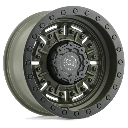 Black Rhino Hard Alloys | ABRAMS | Olive Drab Green | 17X8.5 | 6X139.7 | 0mm/4.75" | 1785ABR006140N12
