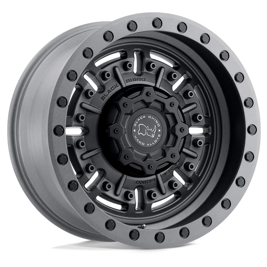 Black Rhino Hard Alloys | ABRAMS | Textured Matte Gunmetal | 17X8.5 | 6X139.7 | 0mm/4.75" | 1785ABR006140G12