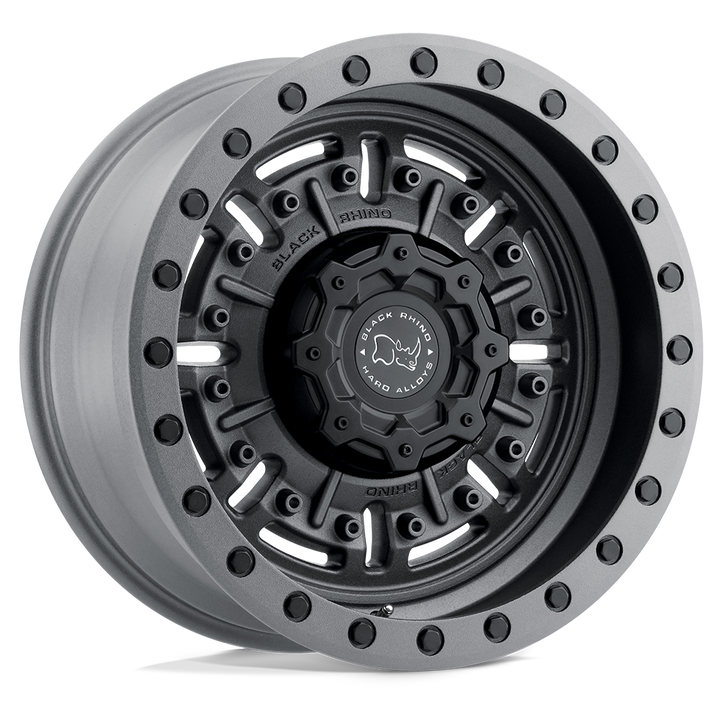 Black Rhino Hard Alloys | ABRAMS | Textured Matte Gunmetal | 17X8.5 | 6X139.7 | -18mm/4.04" | 1785ABR-86140G12