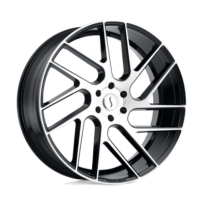 Status | JUGGERNAUT | Gloss Black W/ Machined Face | 24X9.5 | 6X139.7 | 15mm/5.84" | 2495JGR156140F12