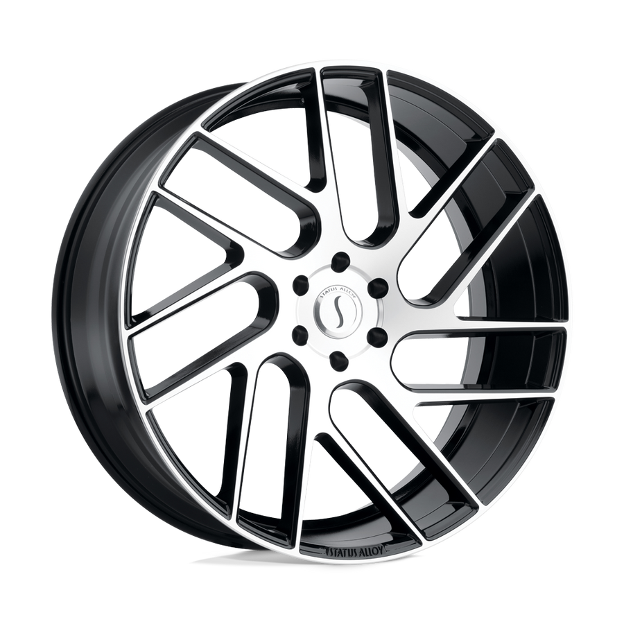 Status | JUGGERNAUT | Gloss Black W/ Machined Face | 24X9.5 | 5X114.3 | 30mm/6.43" | 2495JGR305114F76