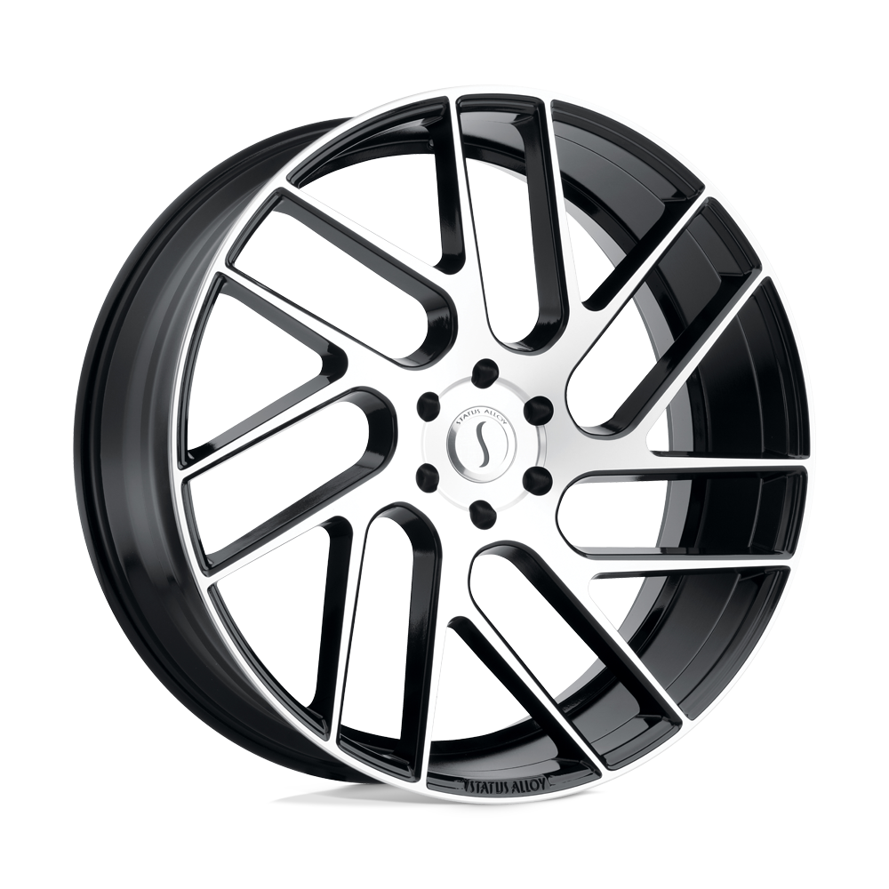 Status | JUGGERNAUT | Gloss Black W/ Machined Face | 24X9.5 | 6X135 | 30mm/6.43" | 2495JGR306135F87
