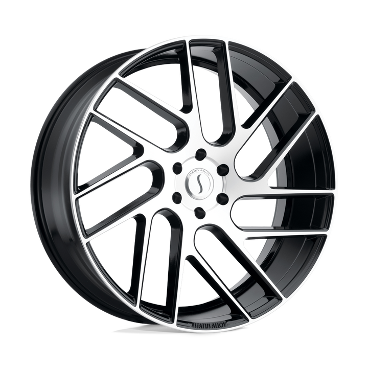 Status | JUGGERNAUT | Gloss Black W/ Machined Face | 24X9.5 | 6X135 | 30mm/6.43" | 2495JGR306135F87