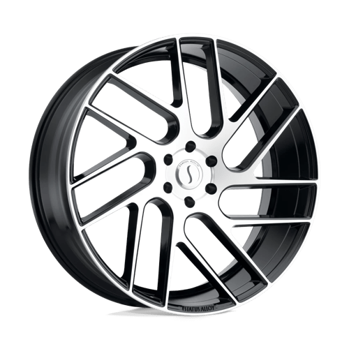 Status | JUGGERNAUT | Gloss Black W/ Machined Face | 24X9.5 | 6X139.7 | 15mm/5.84" | 2495JGR156140F12