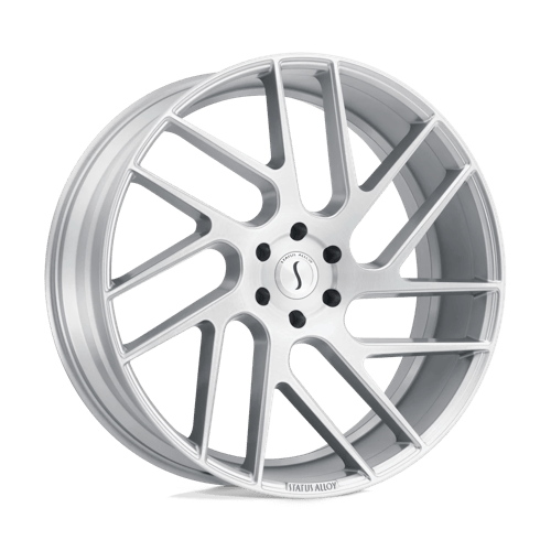 Status | JUGGERNAUT | Silver W/ Brushed Machined Face | 24X9.5 | 5X114.3 | 30mm/6.43" | 2495JGR305114S76