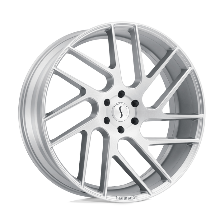 Status | JUGGERNAUT | Silver W/ Brushed Machined Face | 24X9.5 | 5X114.3 | 30mm/6.43" | 2495JGR305114S76