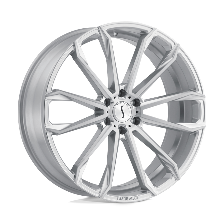 Status | MASTADON | Silver W/ Brushed Machined Face | 24X9.5 | 5X114.3 | 30mm/6.43" | 2495MST305114S76