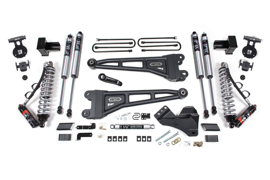 BDS 4" Lift Kit - 2017-2019 Ford F-350 Super Duty DRW 4WD (w/ Radius Arm | FOX 2.5 Performance Elite Coil-Over Conversion)