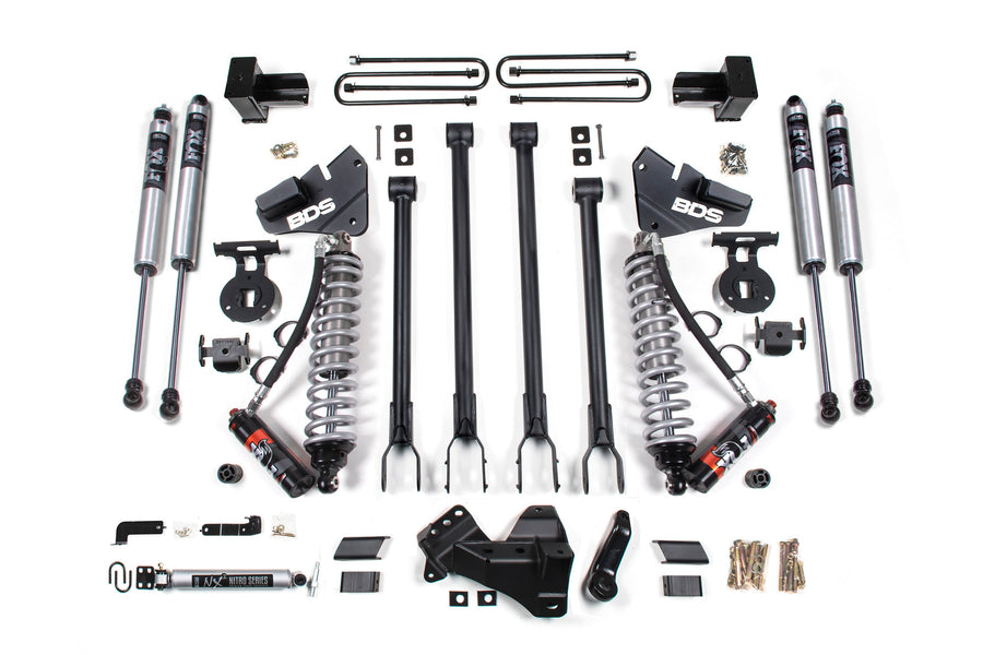 BDS 4" Lift Kit - 2020-2022 Ford F-350 Super Duty DRW 4WD (w/ 4-Link | FOX 2.5 Performance Elite Coil-Over Conversion)