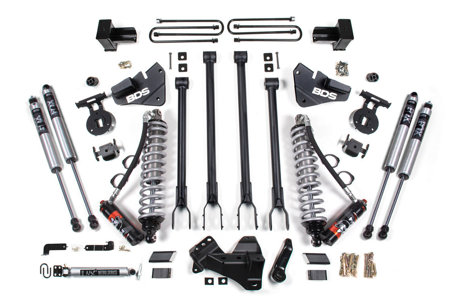 BDS 4" Lift Kit - 2017-2019 Ford F-350 Super Duty DRW 4WD (w/ 4-Link | FOX 2.5 Performance Elite Coil-Over Conversion)
