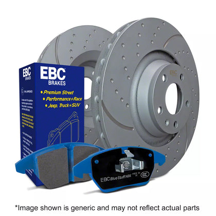 EBC Brakes Stage 6 Bluestuff Front Brake Rotor and Pad Kit - 2015-2023 Ford Mustang GT