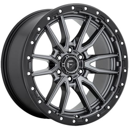 Fuel Off-Road Rebel 6 Matte Gunmetal W/ Black Bead Ring 20X9 6x135 wheel D68020908957