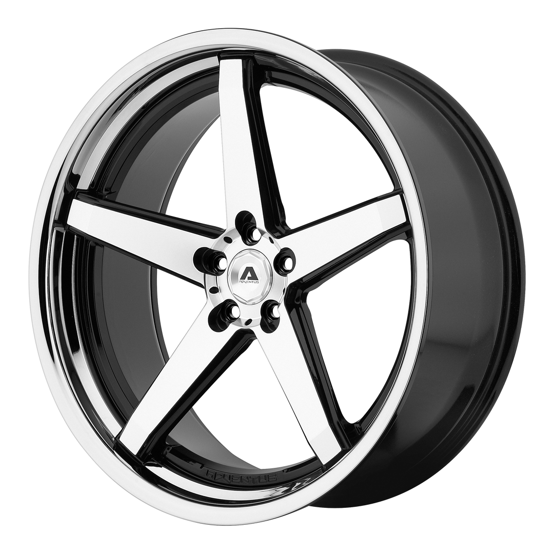 Adventus | AVS-2 | Gloss Black Machined With Ss Lip | 20X8.5 | 5X114.3 | 27mm/5.81" | AVS2-20851227MS