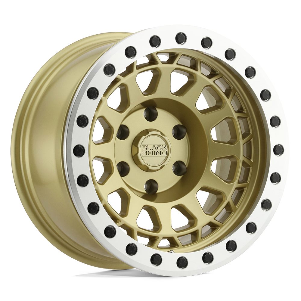 Black Rhino Hard Alloys | PRIMM BEADLOCK | Matte Gold W/ Machined Ring | 17X8.5 | 6X139.7 | -30mm/3.57" | 1785PRM-06140L12