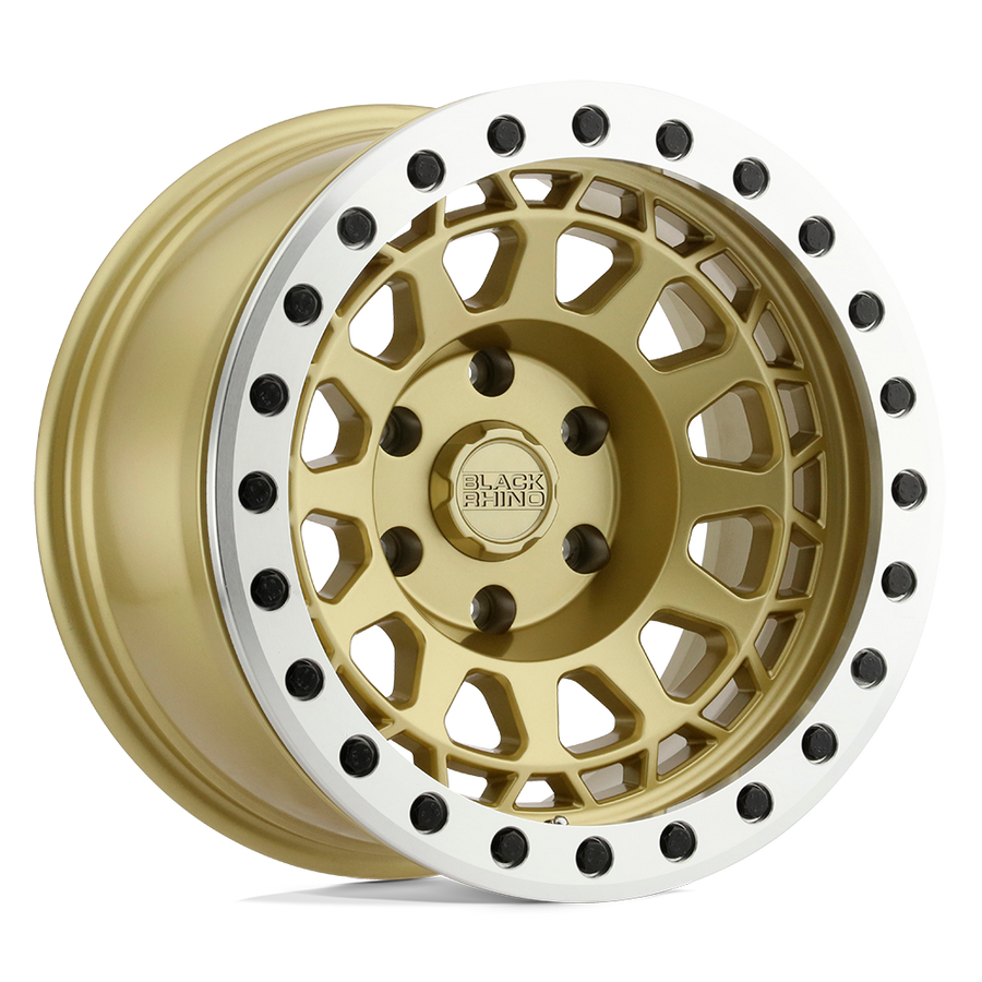 Black Rhino Hard Alloys | PRIMM BEADLOCK | Matte Gold W/ Machined Ring | 17X8.5 | 6X139.7 | -30mm/3.57" | 1785PRM-06140L12