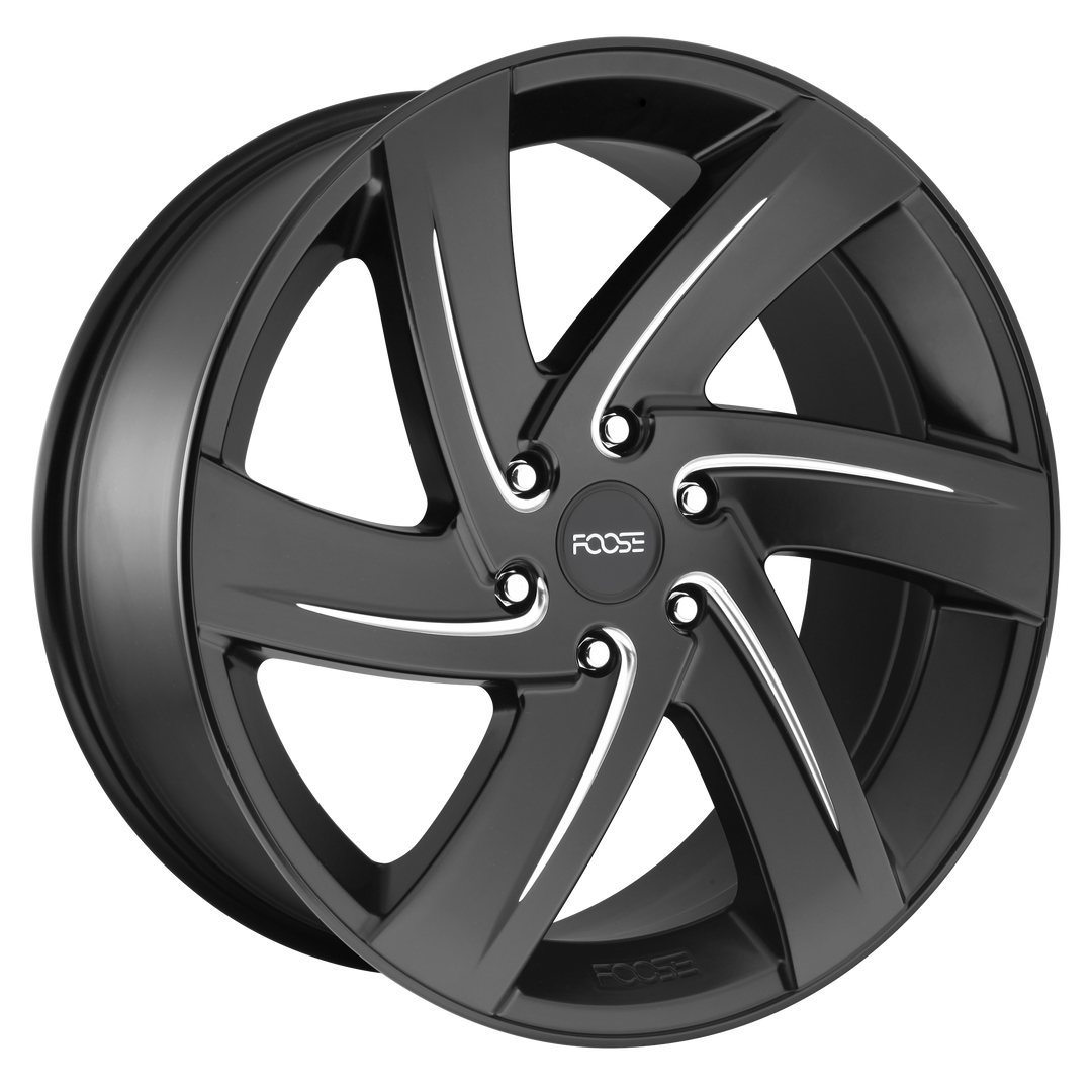 Foose 1PC | F167 BODINE | Matte Black Milled | 22X9.5 | 6X139.7 | 25mm/6.23" | F167229577+25