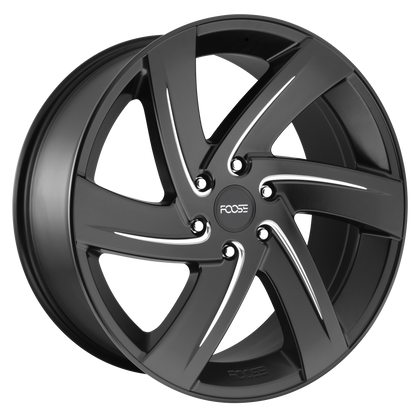 Foose 1PC | F167 BODINE | Matte Black Milled | 22X9.5 | 6X139.7 | 25mm/6.23" | F167229577+25