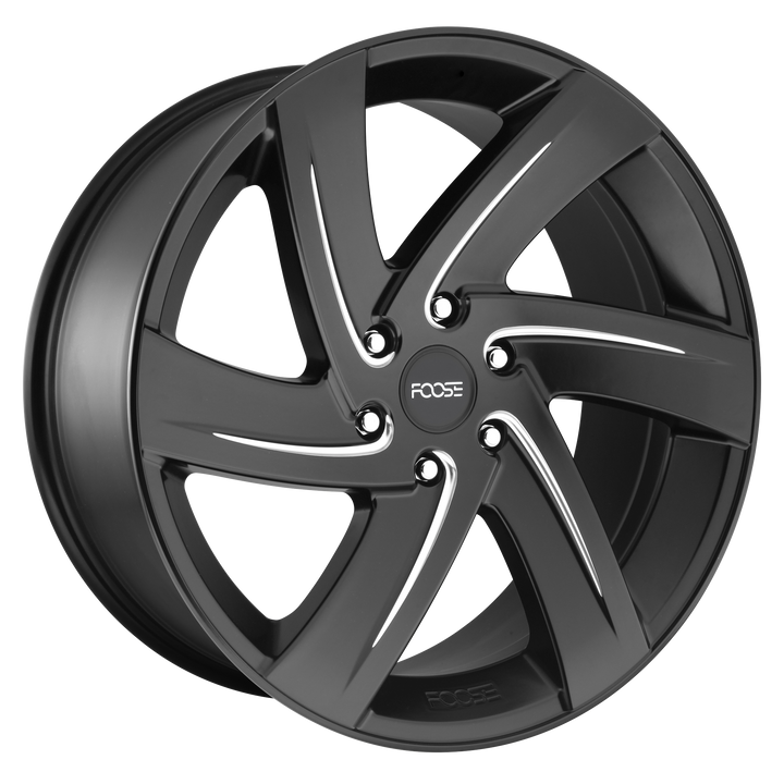 Foose 1PC | F167 BODINE | Matte Black Milled | 22X9.5 | 6X139.7 | 25mm/6.23" | F167229577+25