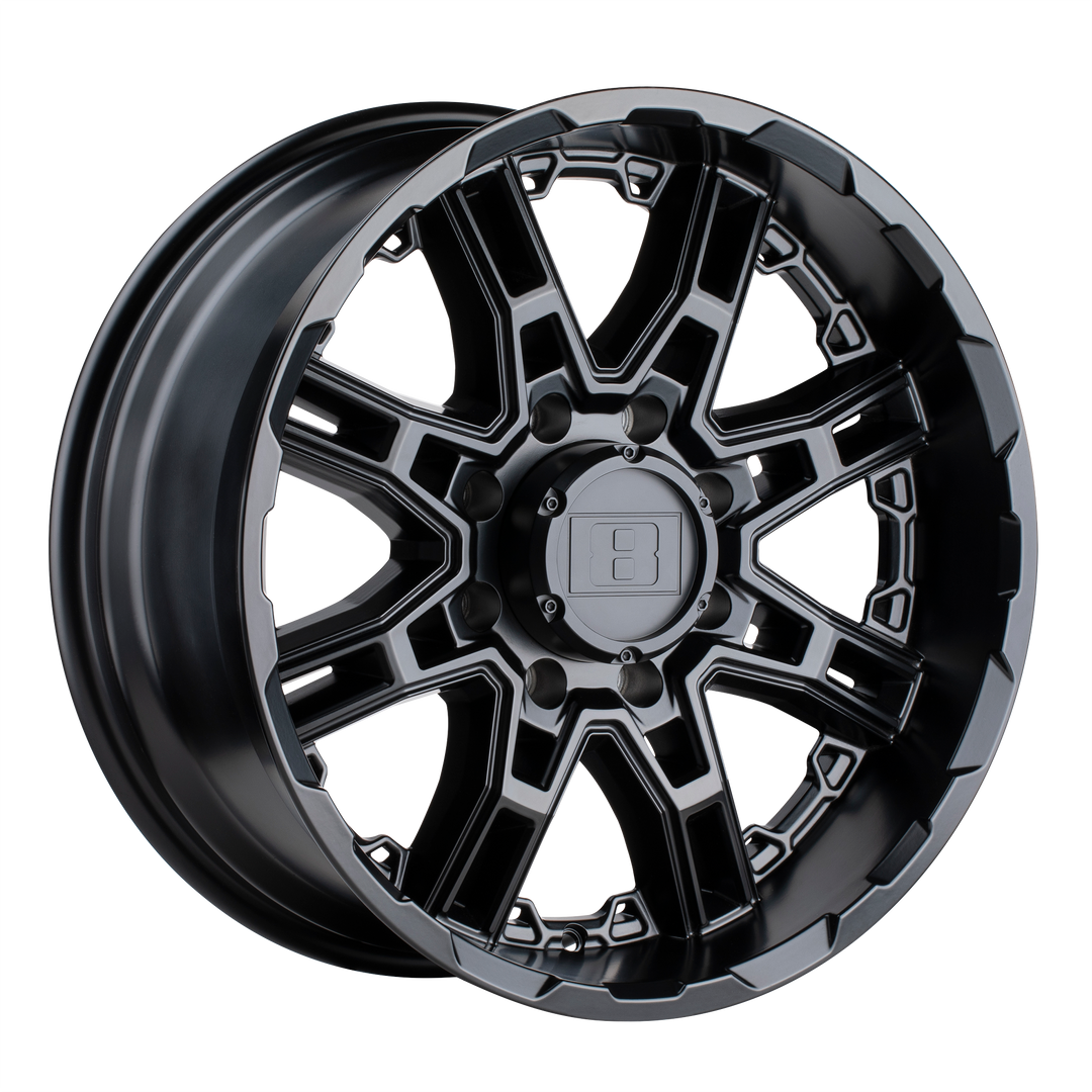 Level 8 | SLINGSHOT | Matte Black | 22X10 | 6X135 | -12mm/5.03" | 2210LST-26135M87