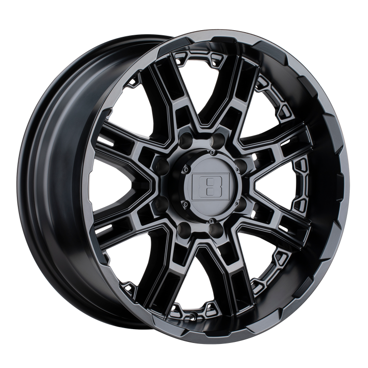 Level 8 | SLINGSHOT | Matte Black | 20X11.5 | 8X170 | -44mm/4.52" | 2015LST-48170M25