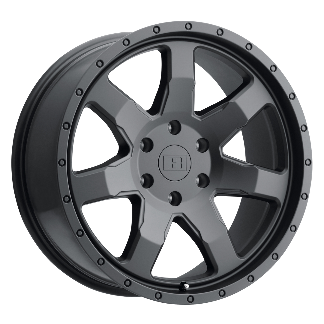 Level 8 | SLAM | Matte Black | 17X8.5 | 6X139.7 | -24mm/3.81" | 1785SLM-46140M12