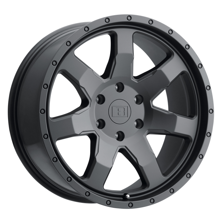 Level 8 | SLAM | Matte Black | 17X8.5 | 6X139.7 | -24mm/3.81" | 1785SLM-46140M12