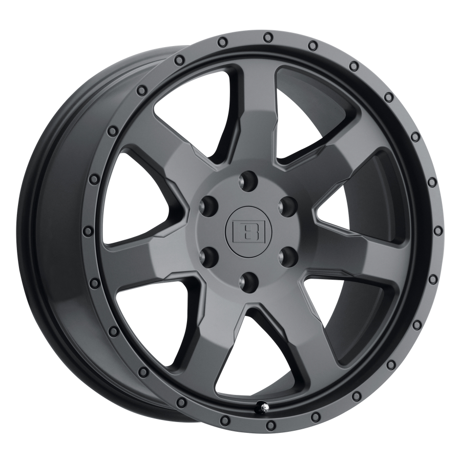 Level 8 | SLAM | Matte Black | 17X8.5 | 6X139.7 | -24mm/3.81" | 1785SLM-46140M12