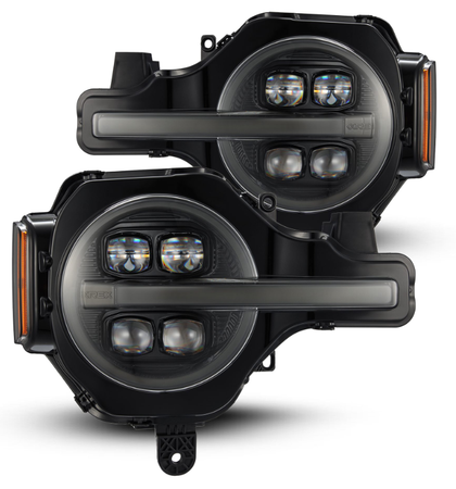 AlphaRex 2021-2023 Ford Bronco NOVA LED Proj Headlights Alpha-Black w/Activ Light/Seq Signal/DRL