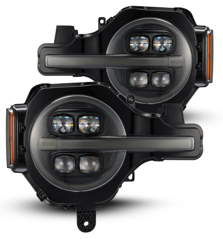 AlphaRex 2021-2023 Ford Bronco NOVA LED Proj Headlights Alpha-Black w/Activ Light/Seq Signal/DRL