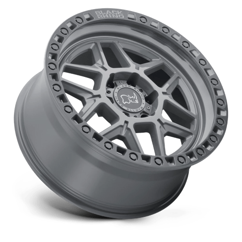 Black Rhino Hard Alloys | KELSO | Battleship Gray W/ Black Ring | 17X9 | 6X139.7 | 0mm/5" | 1790KLS006140G12