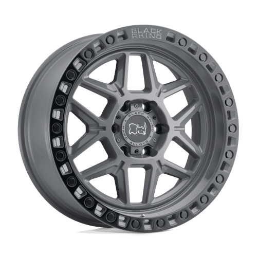 Black Rhino Hard Alloys | KELSO | Battleship Gray W/ Black Ring | 18X9 | 6X139.7 | -12mm/4.53" | 1890KLS-26140G12
