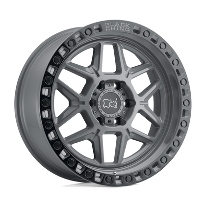 Black Rhino Hard Alloys | KELSO | Battleship Gray W/ Black Ring | 17X9 | 5X114.3 | -18mm/4.29" | 1790KLS-85114G76