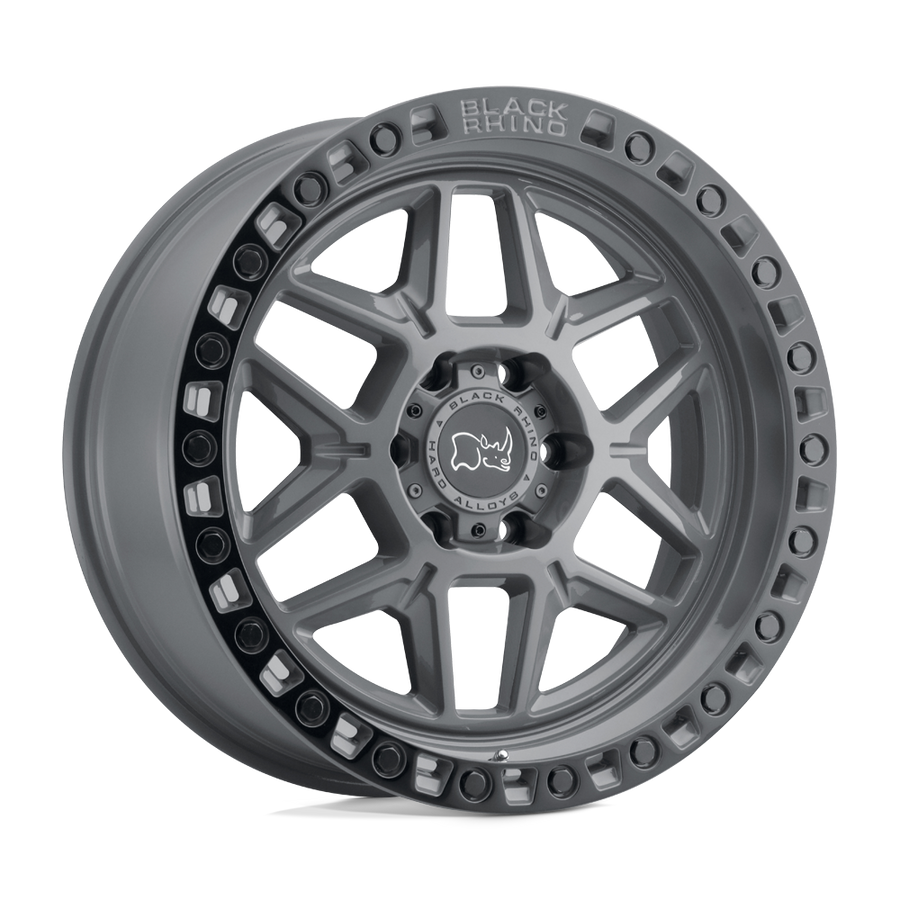 Black Rhino Hard Alloys | KELSO | Battleship Gray W/ Black Ring | 18X9 | 6X139.7 | 12mm/5.47" | 1890KLS126140G12