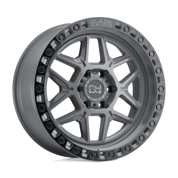 Black Rhino Hard Alloys | KELSO | Battleship Gray W/ Black Ring | 17X9 | 6X139.7 | -12mm/4.53" | 1790KLS-26140G12