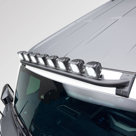 2021-2023 ZRoadz Ford Bronco Front Roof Multiple LED Pods KIT, Tubular Mounting Bar with (8) 3 Inch White Pods and Wiring Harness