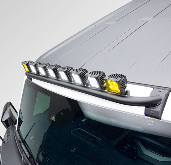 2021-2023 ZRoadz Ford Bronco Front Roof Multiple LED Pods KIT, Tubular Mounting Bar with White and Amber Pods and Wiring Harness