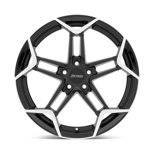 Petrol | P1A | Gloss Black W/ Machined Cut Face | 18X8 | 5X114.3 | 40mm/6.07" | 1880P1A405114B76