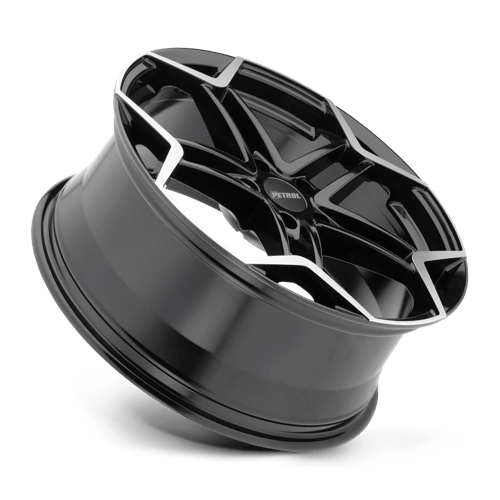 Petrol | P1A | Gloss Black W/ Machined Cut Face | 17X8 | 5X108 | 40mm/6.07" | 1780P1A405108B72