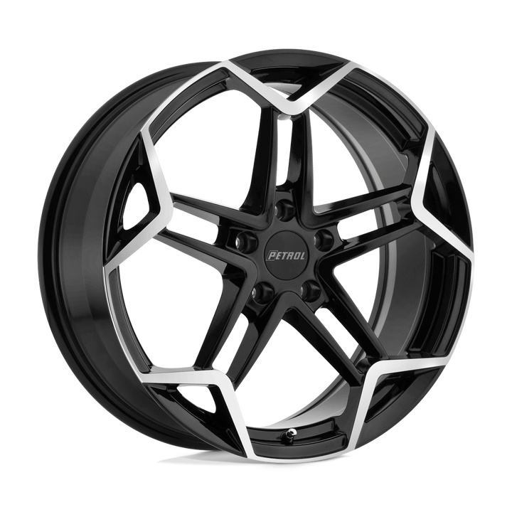 Petrol | P1A | Gloss Black W/ Machined Cut Face | 18X8 | 5X114.3 | 40mm/6.07" | 1880P1A405114B76