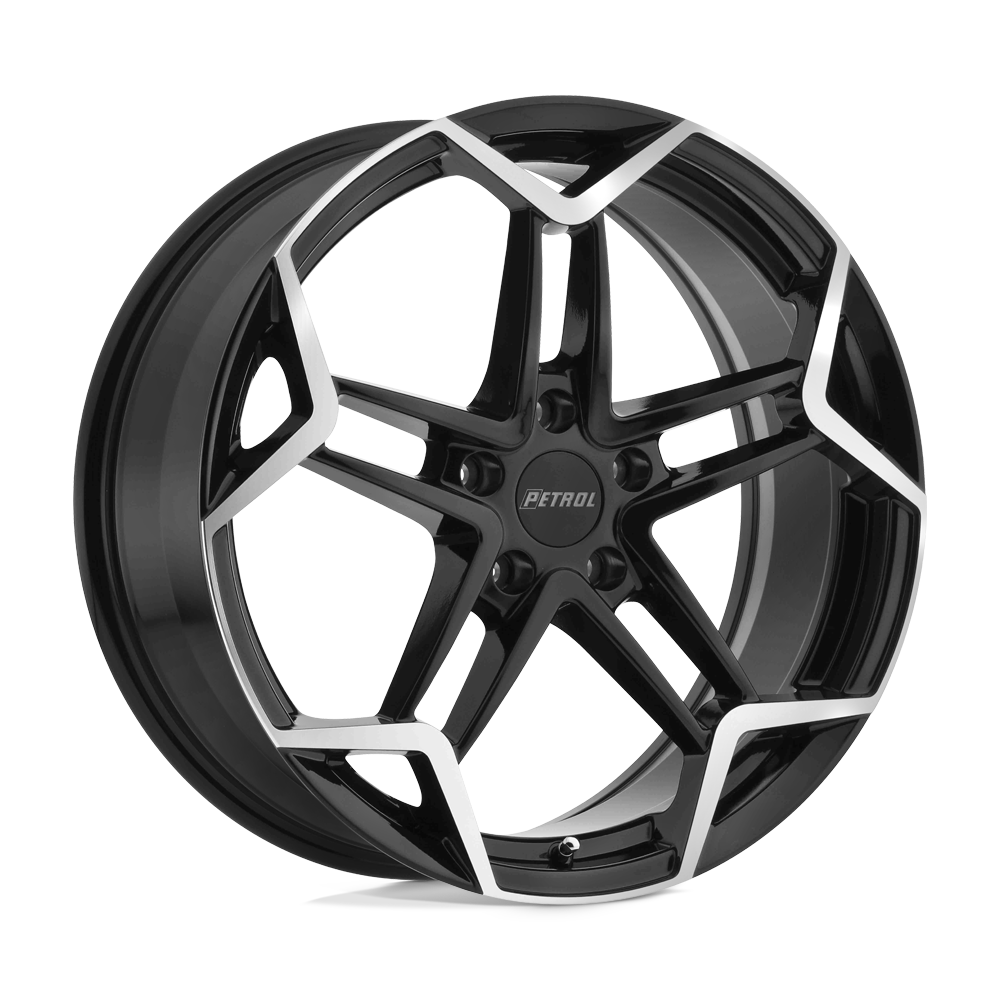 Petrol | P1A | Gloss Black W/ Machined Cut Face | 18X8 | 5X108 | 40mm/6.07" | 1880P1A405108B72