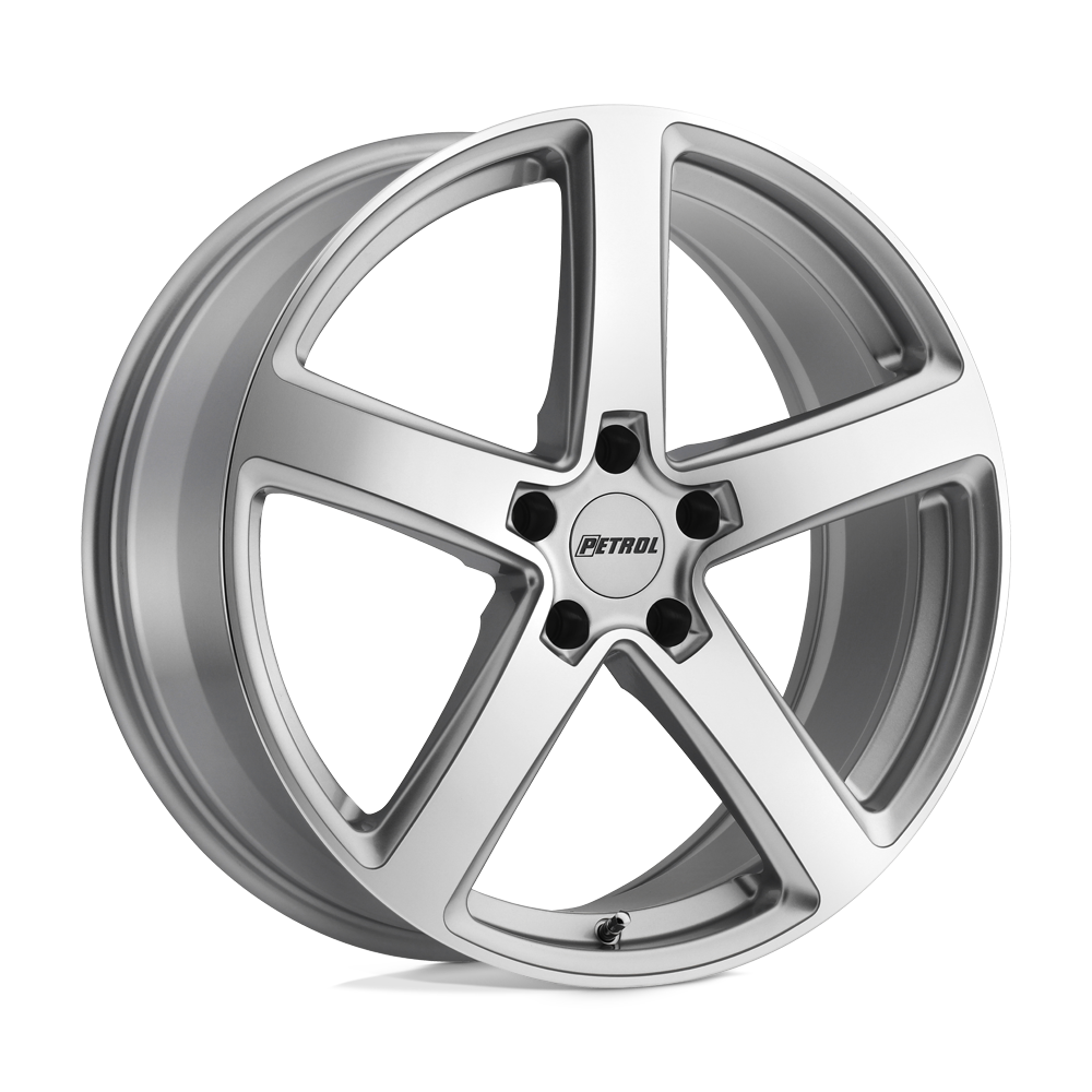 Petrol | P2A | Silver W/ Machined Cut Face | 18X8 | 5X114.3 | 40mm/6.07" | 1880P2A405114S76