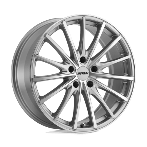 Petrol | P3A | Silver W/ Machined Cut Face | 18X8 | 5X114.3 | 40mm/6.07" | 1880P3A405114S76
