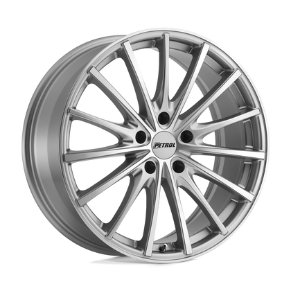 Petrol | P3A | Silver W/ Machined Cut Face | 17X8 | 5X108 | 40mm/6.07" | 1780P3A405108S72