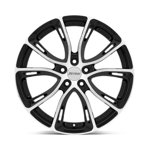 Petrol | P5A | Gloss Black W/ Machined Cut Face | 18X8 | 5X108 | 40mm/6.07" | 1880P5A405108B72