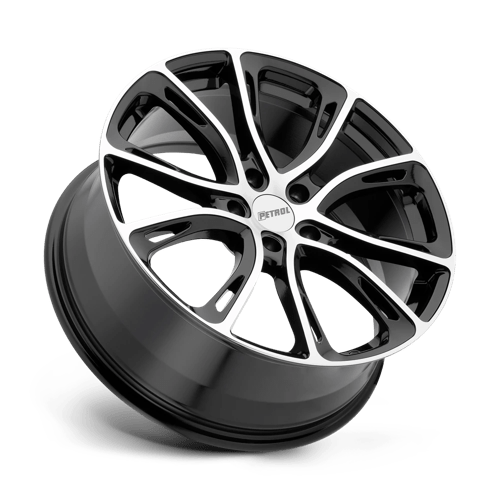 Petrol | P5A | Gloss Black W/ Machined Cut Face | 18X8 | 5X108 | 40mm/6.07" | 1880P5A405108B72