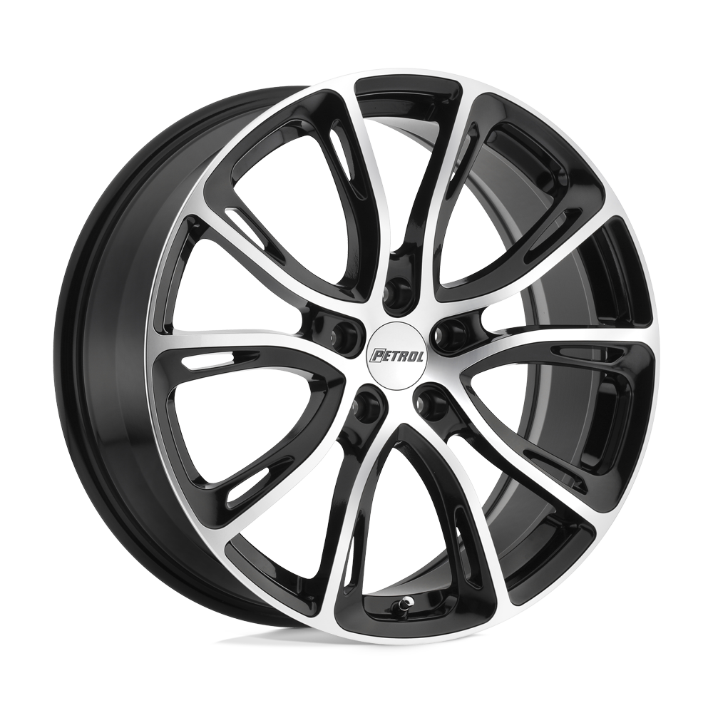 Petrol | P5A | Gloss Black W/ Machined Cut Face | 18X8 | 5X114.3 | 40mm/6.07" | 1880P5A405114B76