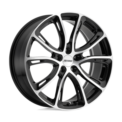 Petrol | P5A | Gloss Black W/ Machined Cut Face | 19X8 | 5X114.3 | 40mm/6.07" | 1980P5A405114B76