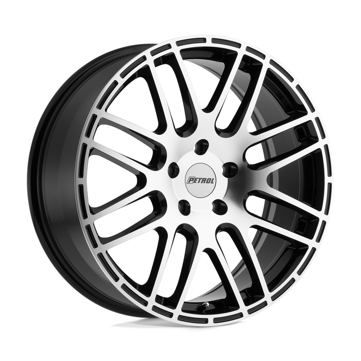Petrol | P6A | Gloss Black W/ Machined Cut Face | 17X7.5 | 5X114.3 | 40mm/5.82" | 1775P6A405114B76