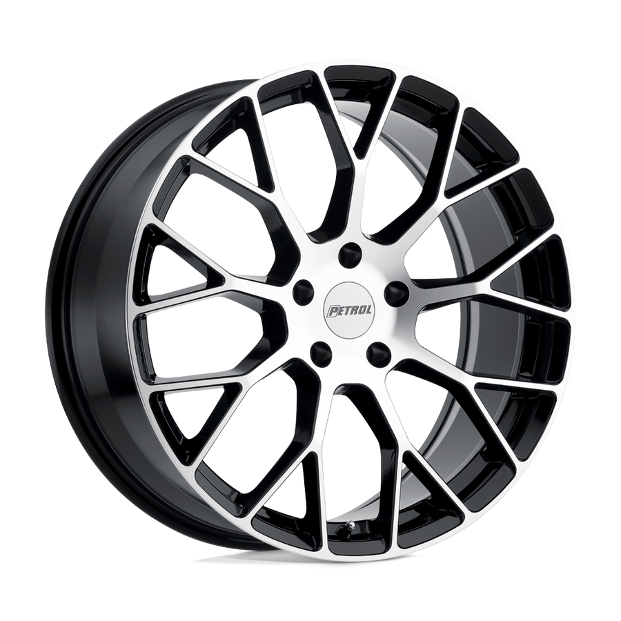 Petrol | P2B | Gloss Black W/ Machined Face | 18X8 | 5X114.3 | 40mm/6.07" | 1880P2B405114F76